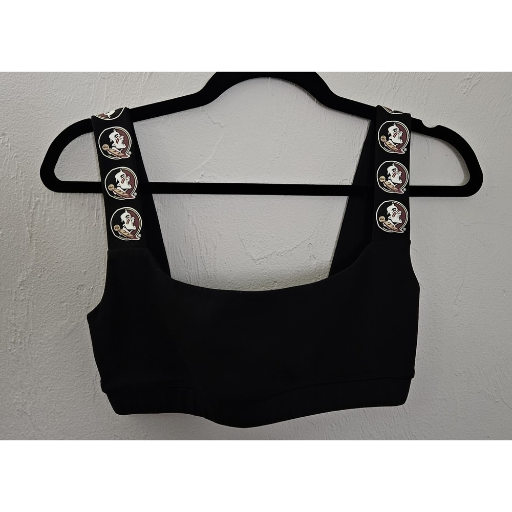 Zoozatz FSU Florida State Seminoles Women's Logo Sports Bra Size Small Black